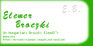 elemer broczki business card